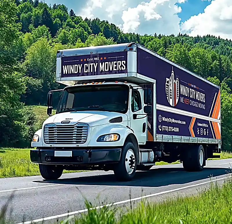 Windy City Movers truck serving Chicago during 2020 pandemic challenges