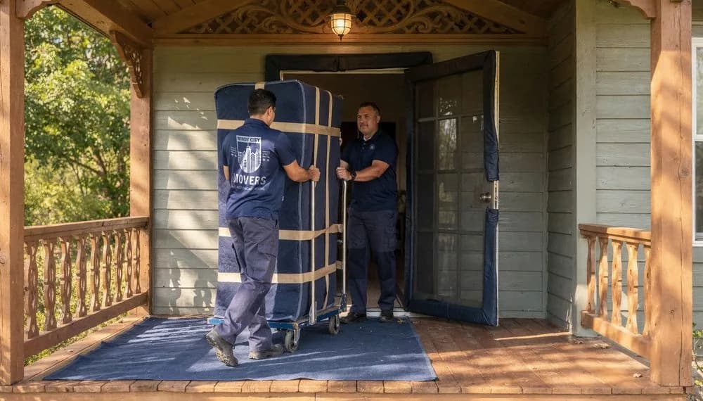 Windy City Movers team loading a moving truck in Clarendon Hills, Illinois