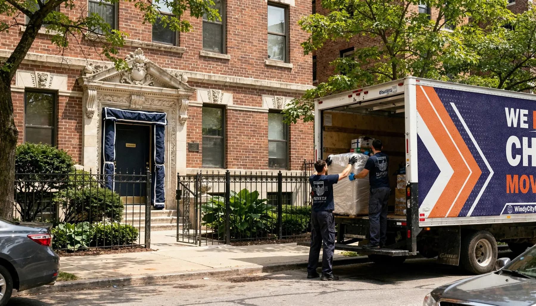 Windy City Movers crew on a residential move in Edgewater, Illinois