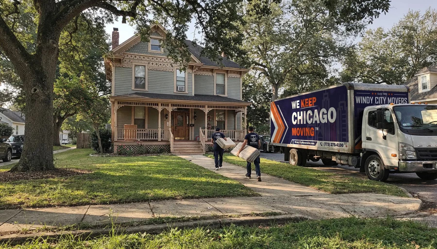 Windy City Movers crew on a residential move in Evanston, Illinois