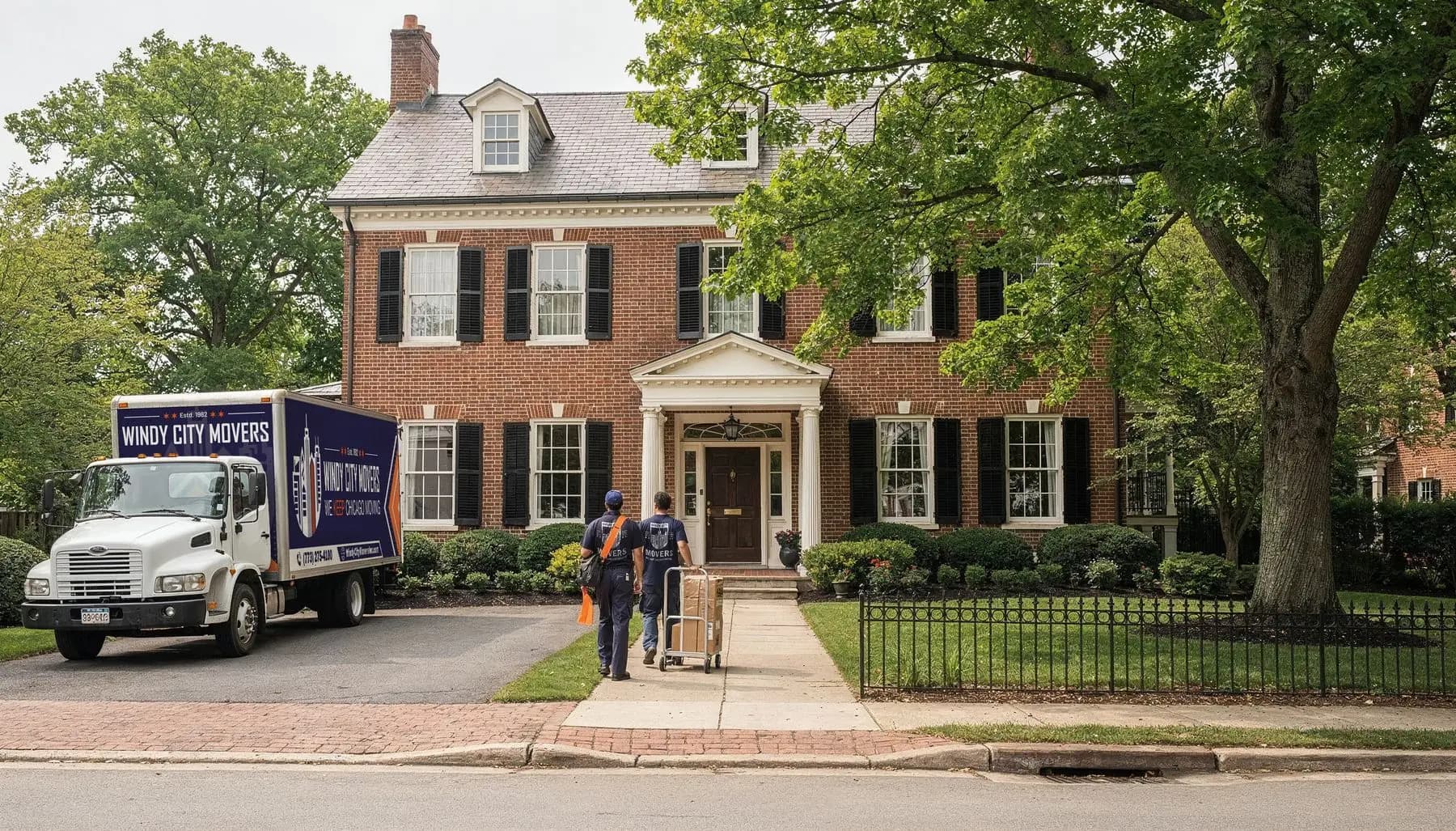 Windy City Movers crew on a residential move in Hinsdale, Illinois