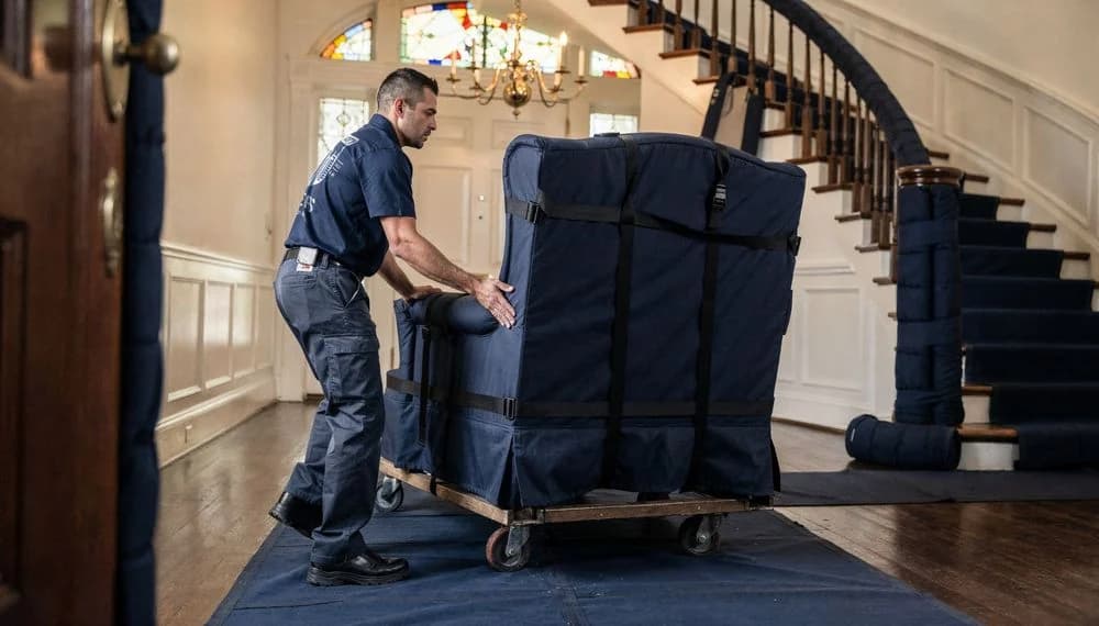 Windy City Movers team loading a moving truck in Hinsdale, Illinois