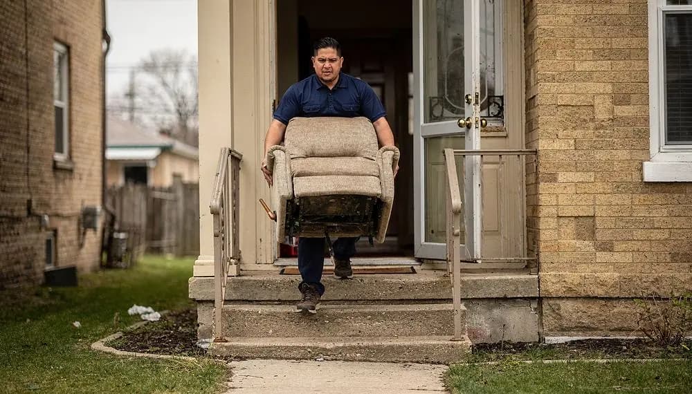 General junk removal crew at work in the Chicago area