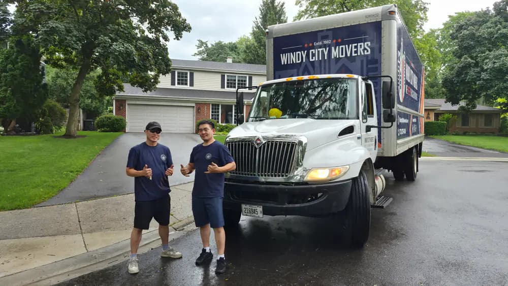 Windy City Movers team loading a moving truck in Northbrook, Illinois