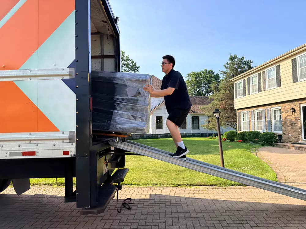 Windy City Movers team loading a moving truck in Oak Brook, Illinois