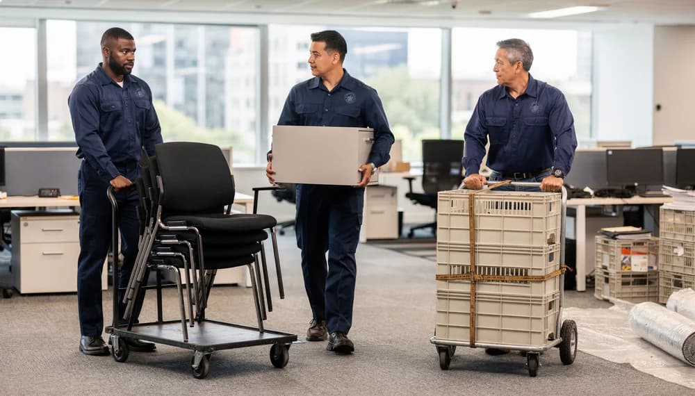 An office and commercial move completed by Windy City Movers in the Chicago area