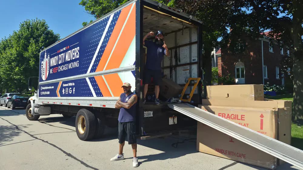 Windy City Movers team loading a moving truck in Park Ridge, Illinois